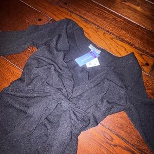 Motherhood NWT Charcoal black Knit Maternity Dress cozy comfy baby fave top wrap